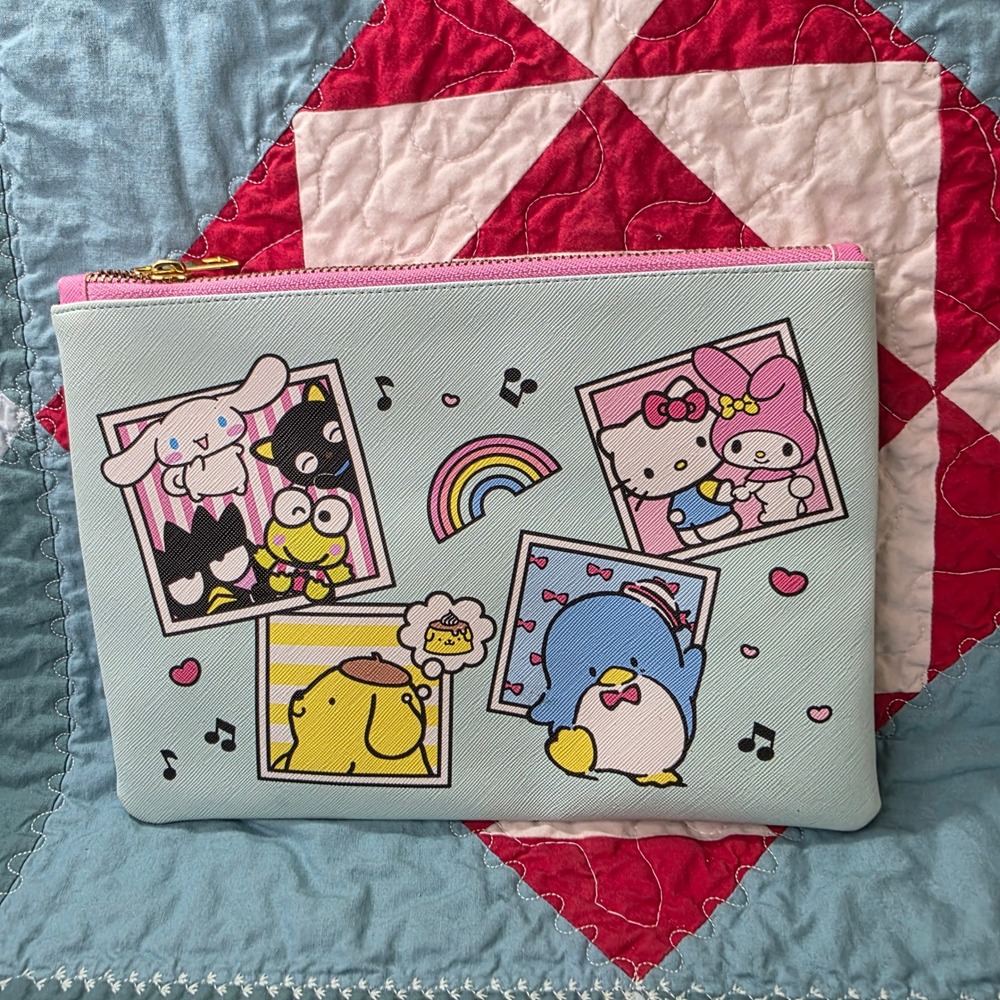 Sanrio Hello Kitty and Friends Blue Zip Bag 2024 Sanrio Pencil Makeup Pouch - Picture 4 of 9